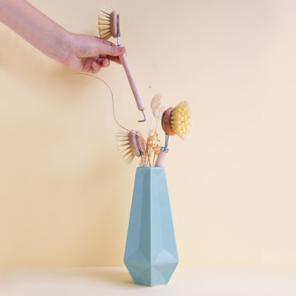 Brosse vaisselle écologique zéro-déchet bois poils naturels
